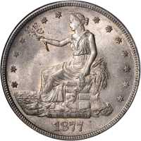 1877-S Trade Dollar. AU-58 (PCGS). CAC--Gold Label. OGH.