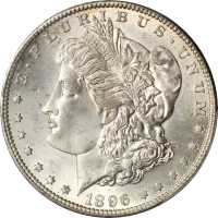 1896-S Morgan Silver Dollar. MS-64+ (PCGS). CAC.