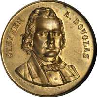 1860 Stephen Douglas. DeWitt-SD 1860-1. Brass. 40 mm. MS-64 (NGC).