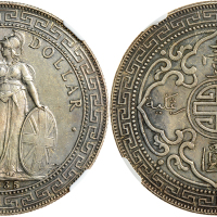1935B英国贸易银元一枚，NGC AU Details, 有划痕，源出Sinnathuary集藏，稀有年份，值得珍视
