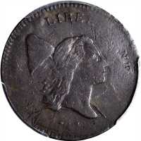 1797 Liberty Cap Half Cent. C-1. Rarity-2. 1 Above 1, Plain Edge--Double Struck on a Talbot, Allum &