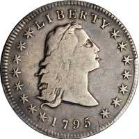 1795 Flowing Hair Silver Dollar. BB-27, B-5. Rarity-1. Three Leaves. VF-25 (PCGS).