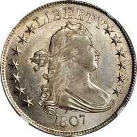 1807 Draped Bust Half Dollar. O-109a, T-2. Rarity-3. AU-53 (NGC).