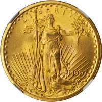 1907 Saint-Gaudens Double Eagle. Arabic Numerals. MS-65 (NGC).