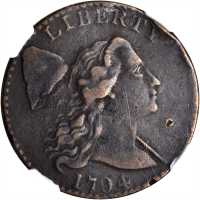 1794 Liberty Cap Cent. S-41. Rarity-3. Head of 1794. VF Details--Damage (NGC).