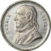 1872 Horace Greeley. DeWitt-HG 1872-3. White medal. 28.0 mm. Very Choice About Uncirculated.