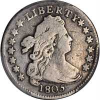 1805 Draped Bust Dime. JR-2. Rarity-1. 4 Berries. Fine Details--Cleaned (PCGS).