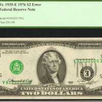 Fr. 1935-E. 1976 $2 Federal Reserve Note. Richmond.  PCGS Very Choice New 64 PPQ. Inverted Third Pri