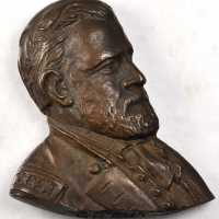 Undated Ulysses S. Grant portrait bust. Cast bronze. 69.7 x 80 mm. Extremely Fine.
