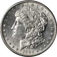 1884-S Morgan Silver Dollar. AU-58 (PCGS).