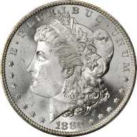 1880-S Morgan Silver Dollar. MS-67 (PCGS). Gold Shield Holder.