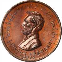 1864 Abraham Lincoln. DeWitt-AL 1864-26. Copper. 28 mm. MS-65 BN (NGC).