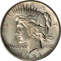 1921 Peace Silver Dollar. High Relief. EF Details--Surfaces Smoothed (PCGS).