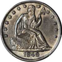 1849-O Liberty Seated Half Dollar. WB-8. Rarity-3. AU Details--Surfaces Smoothed (PCGS).