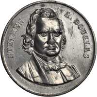 1860 Stephen Douglas. DeWitt-SD 1860-1. White metal. 39.75 mm. About Uncirculated.