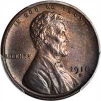 1911-S Lincoln Cent. MS-65 BN (PCGS).