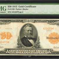 Fr. 1198. 1913 $50 Gold Certificate. PMG Extremely Fine 40.