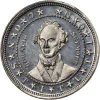 1868 Horatio Seymour. DeWitt-HS 1868-4. White metal. 31 mm. MS-63 DPL (NGC).