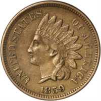 1859 Indian Cent. AU-50 (ANACS).