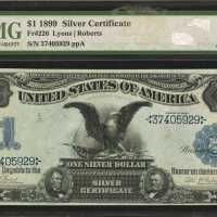 Fr. 226. 1899 $1 Silver Certificate. PMG Choice Uncirculated 63.