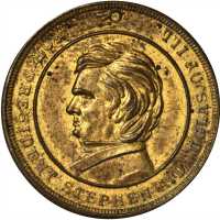1860 Stephen Douglas. DeWitt-SD 1860-14. Fuld 510/510A. Brass. 21.7 mm. Gilt brass. About Uncirculat