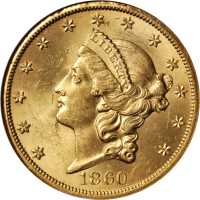 1860-S Liberty Head Double Eagle. Authentic Shipwreck Specie (NGC).