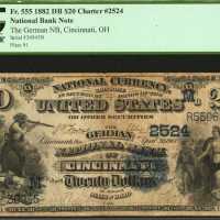 Cincinnati, Ohio. $20 1882 Date Back. Fr. 555. The German NB. Charter #2524. PCGS Fine 15.