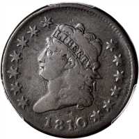 1810 Classic Head Cent. S-284. Rarity-3. VG-10 (PCGS).