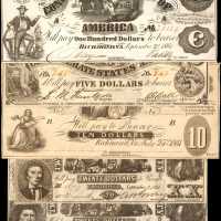 Confederate Currency. Lot of (5) Contemporary Counterfeit Notes. Choice Very Fine to Uncirculated.