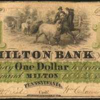 Milton, Pennsylvania. Milton Bank. April 23, 1862. $1 Fine.