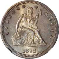 1878-S Liberty Seated Quarter. Briggs 1-A, the only known dies. MS-65 (NGC).