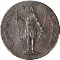 1787 Massachusetts Cent. Ryder 4-C, W-6100. Rarity-4-. Arrows in Left Talon, Bowed Head. AU-53 (PCGS