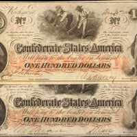 T-41. Confederate Currency. 1862 $100. Lot of (2). Choice Very Fine to About Uncirculated.