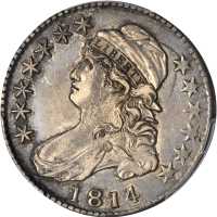 1814 Capped Bust Half Dollar. O-108. Rarity-2. E/A in STATES. EF-45 (PCGS).