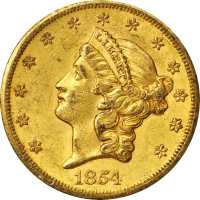 1854-S Liberty Head Double Eagle. AU-55 (PCGS).