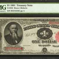 Fr. 352. 1891 $1 Treasury Note. PMG Choice Very Fine 35 EPQ.