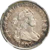 1803 Draped Bust Half Dollar. O-101, T-1. Rarity-3. Large 3, Small Reverse Stars. EF-40 (NGC).