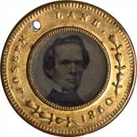 1860 John C. Breckinridge. DeWitt-JCB 1860-23. Ferrotype. Brass. 24.3 mm. About Uncirculated.