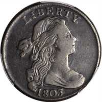 1803 Draped Bust Cent. S-260. Rarity-1. Small Date, Large Fraction. VF-30 (PCGS).