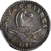 1787 New Jersey Copper. Maris 43-d, W-5225. Rarity-1. AU-55 (PCGS).