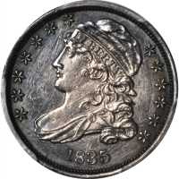 1835 Capped Bust Dime. JR-1. Rarity-1. AU Details--Graffiti (PCGS).