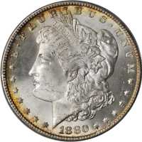 1880/9-S Morgan Silver Dollar. VAM-11. Hot 50 Variety. MS-66 (ANACS).