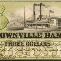 Omaha City, Nebraska. Brownville Bank. September 1, 1857. $3. Choice Uncirculated.