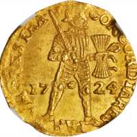 荷兰。1724年Ducat 金币。