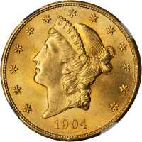 1904 Liberty Head Double Eagle. MS-65+ (NGC).