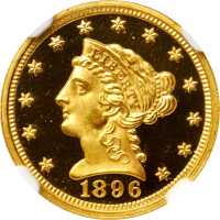1896 Liberty Head Quarter Eagle. Proof-67+ Ultra Cameo (NGC).