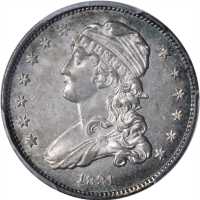 1831 Capped Bust Quarter. B-1. Rarity-3. Small Letters. AU-53 (PCGS).