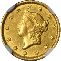 1853-C Gold Dollar. MS-61 (NGC).