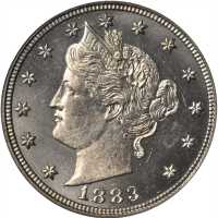 1883 Liberty Head Nickel. No CENTS. FS-1301. Repunched Date. MS-64 (ANACS). OH.