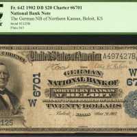 Beloit, Kansas. $20 1902 Date Back. Fr. 642. The German NB of Northern Kansas. Charter #6701. PCGS F